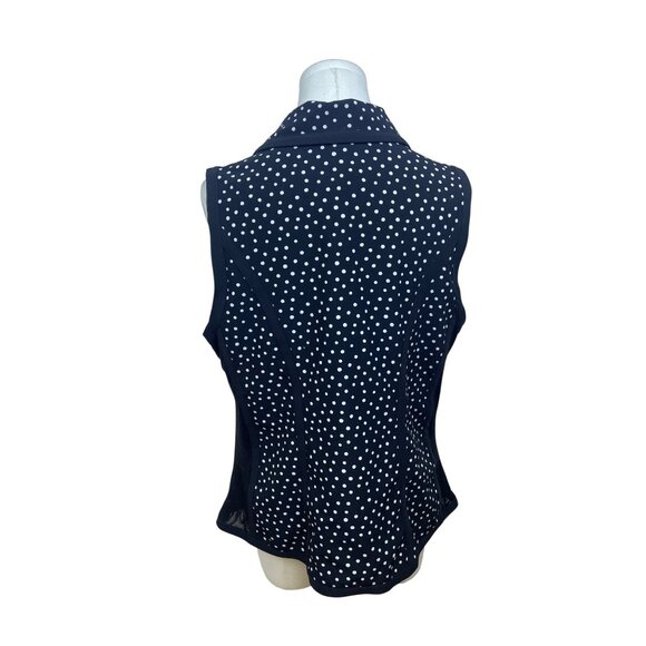 Chico’s Black & White Polka Dot Women’s Sleeveless Zip-Up Vest Size 1 - Picture 4 of 10